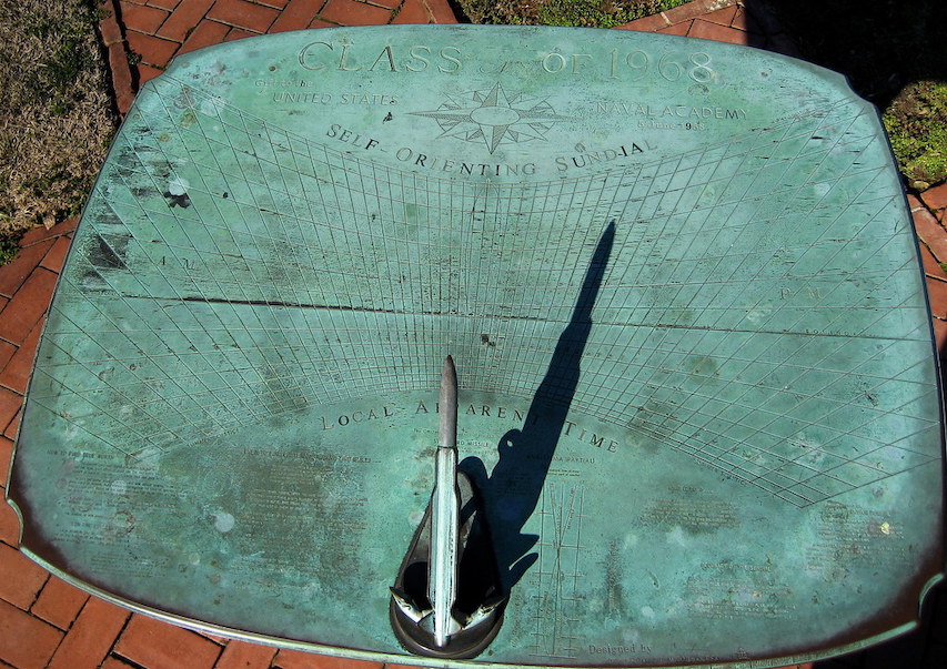 Self-Orienting Sundial, Class of 1968 gift to United States Naval Academy